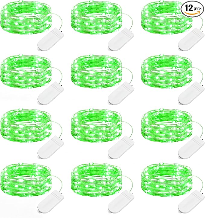 Brightown 12 Pack St. Patrick's Day LED Fairy Lights Battery Operated String by Brightown