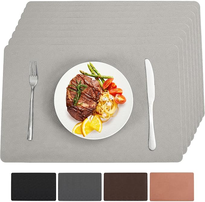 Vinyl Placemats Set of 12 Heat Resistant Easy Clean Non-Slip Place Mats by BxzanDya-LifeSmartMaker