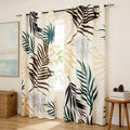 SUBRTEX Boho Leaf Printed Curtains 84 inch Long 2 Panels, Room Darkening by Subrtex