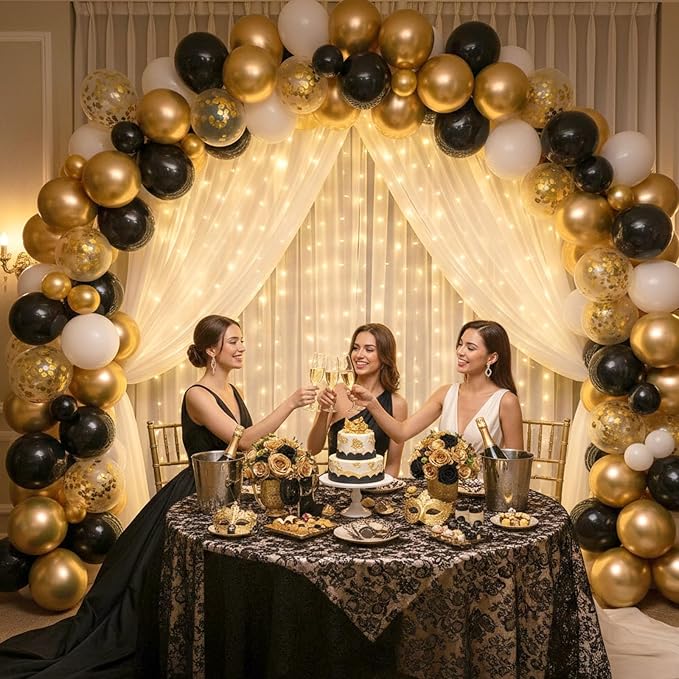 LOVESTOWN 110 PCS Gold Balloons, 12 Inch Bright Gold Latex Balloons | Birthday - Image 2