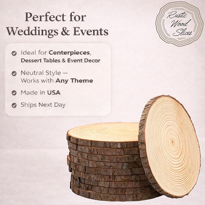 Set of 9-11 inch Wood Slices for centerpieces! Wood Slice centerpieces - Image 2