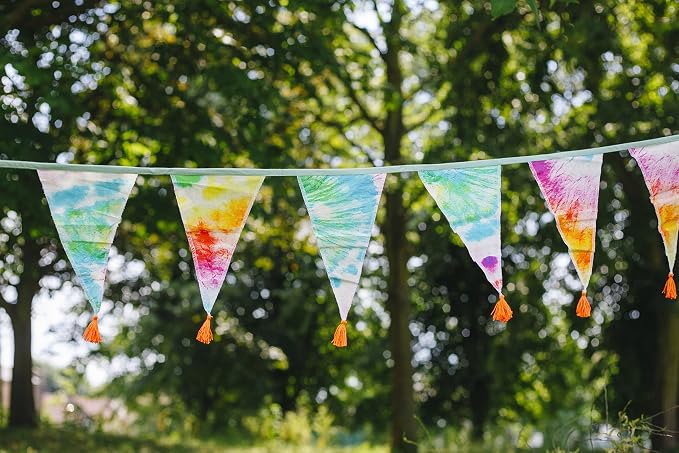 Tie Dye Rainbow Fabric Bunting - Image 2