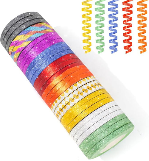 10 Colors Glitter Curling Ribbon Set, Balloon String 1/5" X 10 Yards Per Roll by KMERLIFE