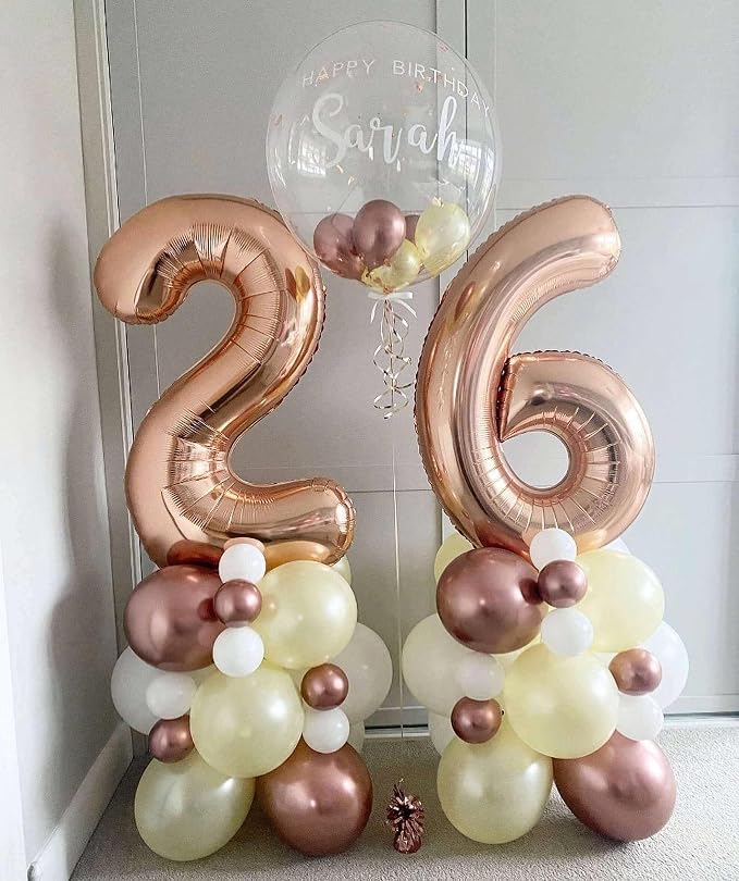 Rose Gold 24 Number Balloons, 40 Inch Giant Number 24 Balloons Foil Mylar - Image 6