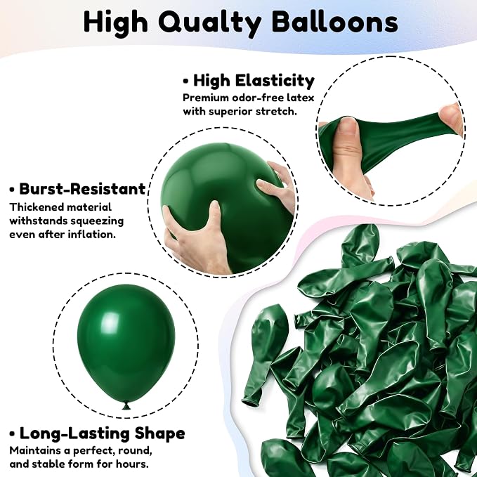 Dark Green Balloons, Baby Shower, Anniversary, Graduation, Wedding Decorations - Image 5