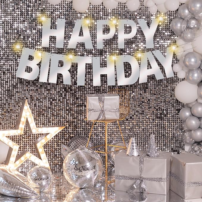 175Pcs DIY Glitter Customizable Banner Kit Happy Birthday Letters Banner Winter - Image 2