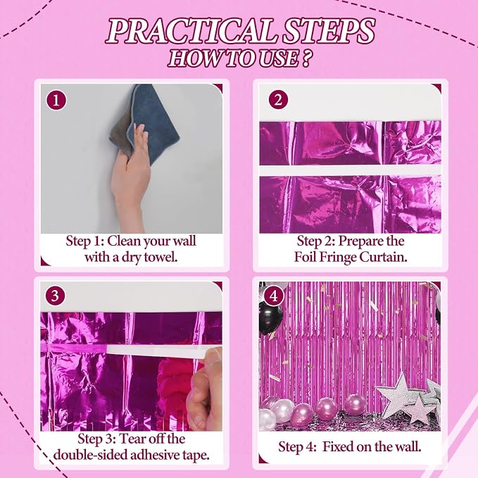 DECOCKRAT 3 Pack Foil Fringe Backdrop - Image 2