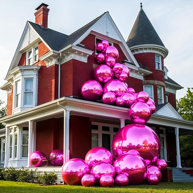 50 Inch Giant Hot Pink Round Foil Balloons - Image 6