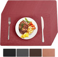 Vinyl Red Placemats Set of 12 Wipeable Waterproof Table Mats | Heat Resistant by BxzanDya-LifeSmartMaker