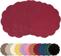 AHHFSMEI Round Faux Linen Placemats Set of 6 Heat Resistant Non-Slip Stain by AHHFSMEI
