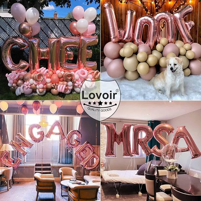 Lovoir 40 Inch Large Rose Gold Letter A Balloons Big Size Jumbo Mylar Foil - Image 6
