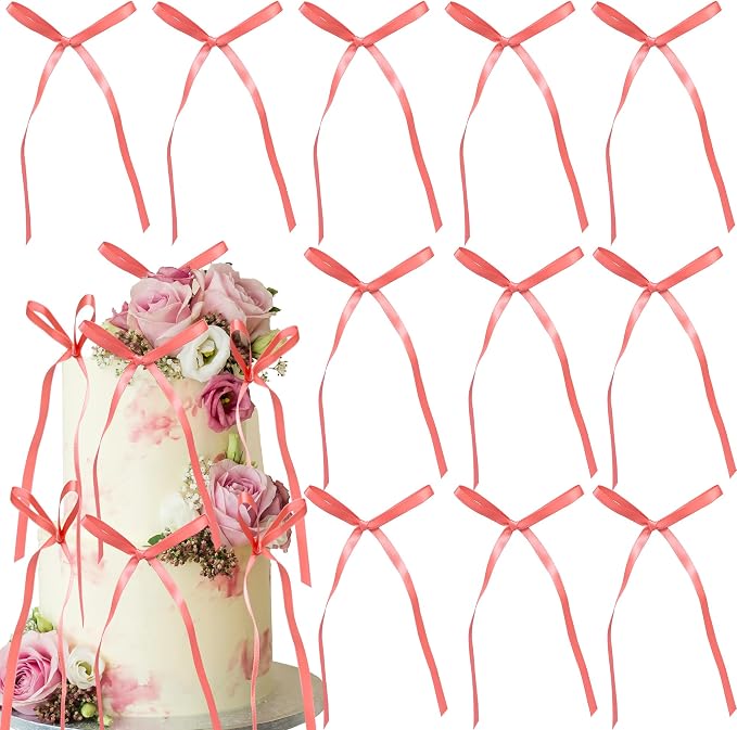 Ephlyn 30Pcs Bow Cupcake Toppers Valentine's Bowknot Ribbons Coquette Bow High by Ephlyn