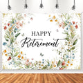 Avezano Happy Retirement Banner Wildflower Themed Happy Retirement Party by AVEZANO