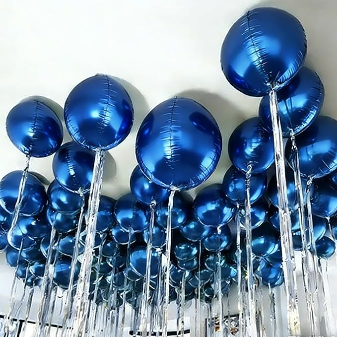 Biapian 12 Pcs Navy Blue Round Foil Balloons, Deep Navy Blue Balloons - Image 8