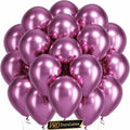 Pro Duralatex Metallic Pink Extra-Thick Balloons 120 Pack 10 inch | Chrome Dark by Bezente