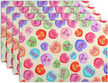 Valentine Pink Love Heart Candy Placemats Set of 4 Valentines Seasonal Table by Wnoesat