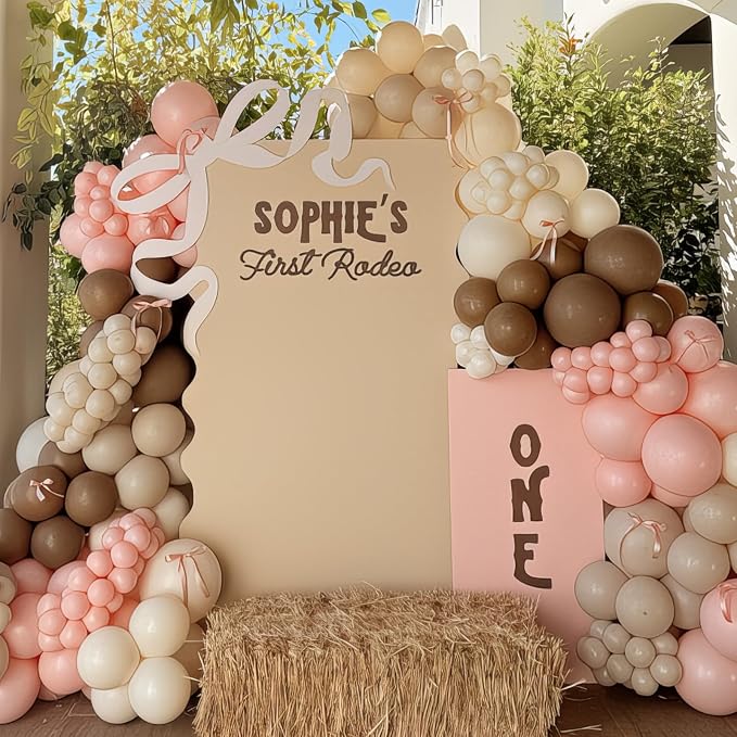 Cowgirl Balloon Dusty Blush Pink Brown Tan Coffee Beige Sand White Ivory Nude - Image 3