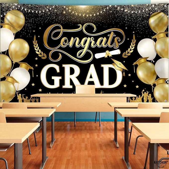 KatchOn Black and Gold Graduation Decorations 2026 Graduation Banner - Image 7