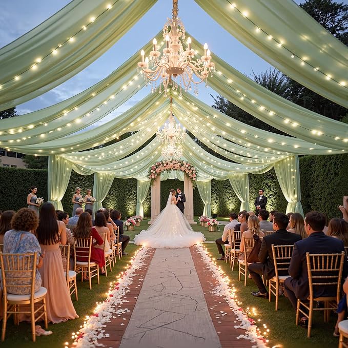 6 Panels Green Ceiling Curtains - Image 4