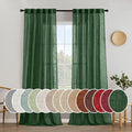 MIULEE Emerald Green Linen Curtains 52x96 Inch Long by MIULEE