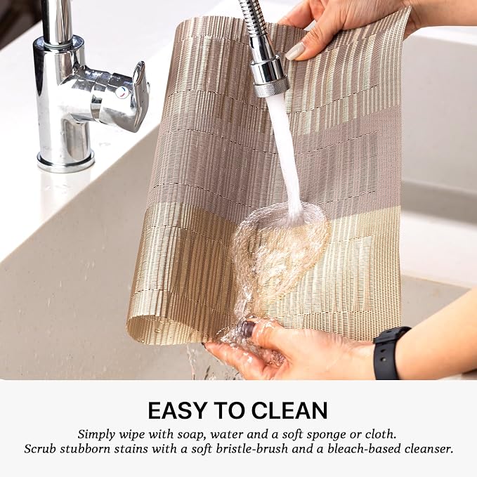 LEXMORE Placemats Set of 4 Vinyl/Plastic Woven Place Mats - Image 4