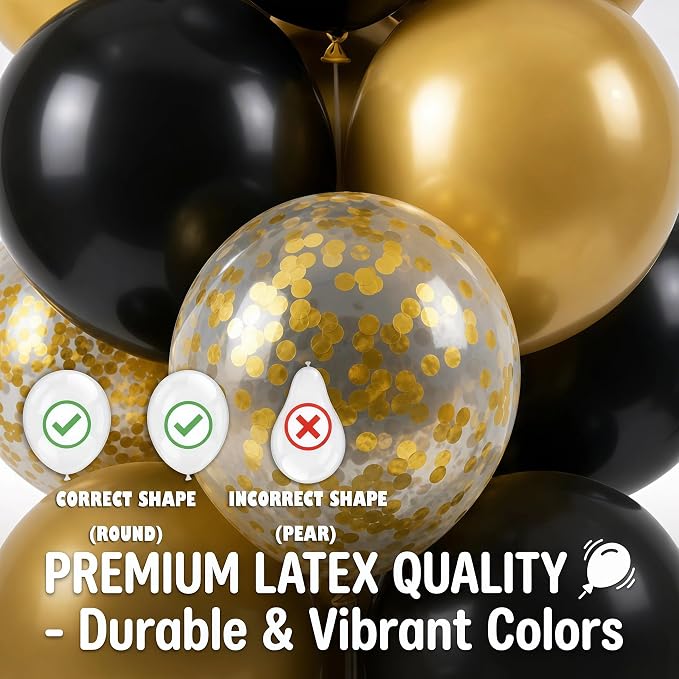 HIINS Black Gold Balloon Column Kit Set of 2 - Image 4
