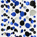 46Ft Navy Blue Black Silver Circle Dots Garland Royal Blue Black Polka Dots by pinkblume