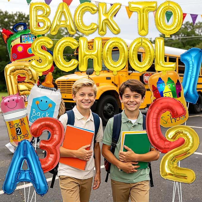 Back to School Balloons, Back to School Decorations Letter Balloons Banner | - Image 4