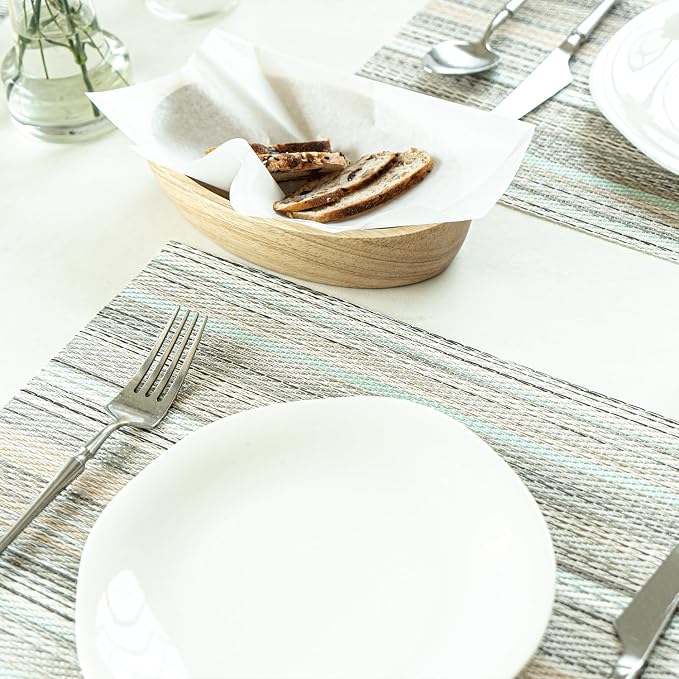 Placemats Set of 4 Vinyl/Plastic Woven Place Mats - Image 7