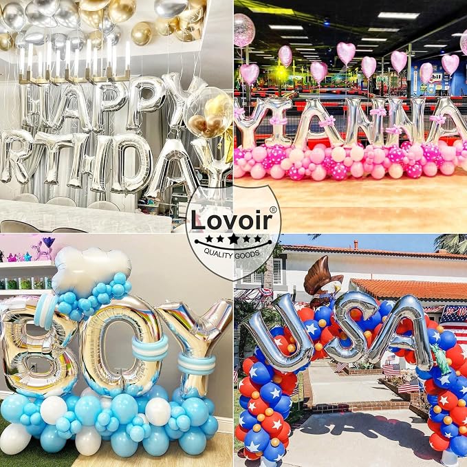 Lovoir 40 Inch Large Silver Letter L Balloons Big Size Jumbo Mylar Foil Helium - Image 4
