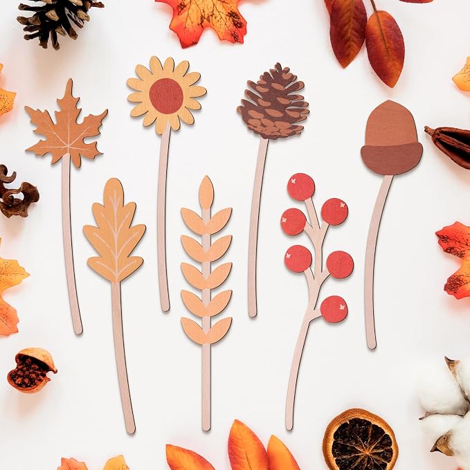 TICIAGA Autumn Leaves Wooden Picks - Image 3
