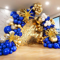 Royal Blue and Gold Balloons Arch Kit by FOTIOMRG