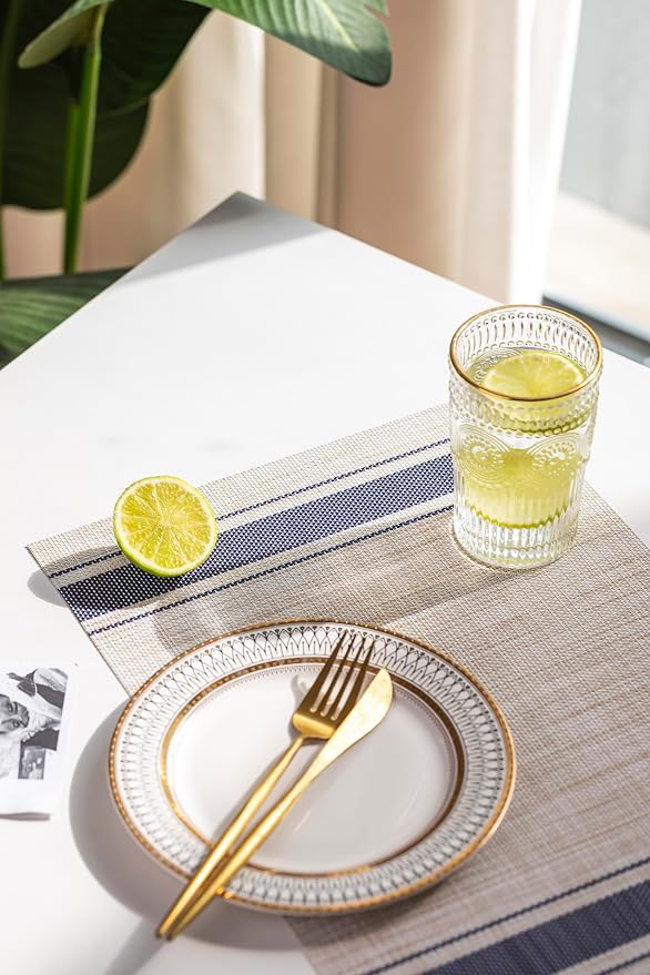 LEXMORE Placemats Set of 8 Vinyl/Plastic Woven Place Mats - Image 7