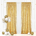 Eternal Beauty Gold Sequin Backdrop Curtains, 2 Panels 2x8FT | 3mm Sparkle by EternalBeauty