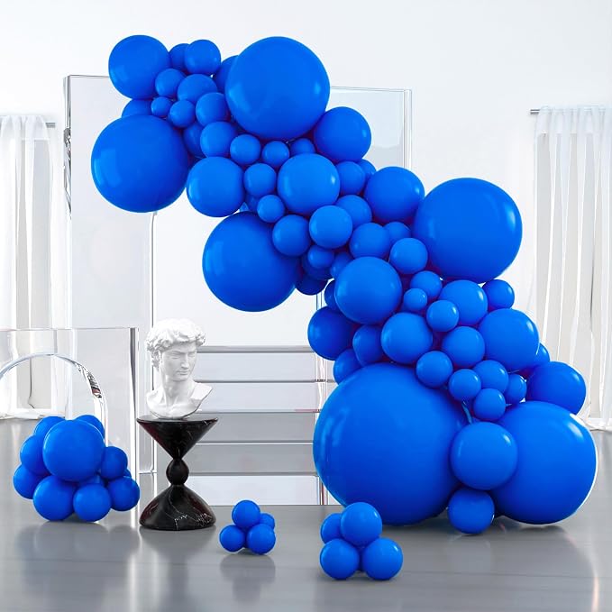 PartyWoo Royal Blue Balloons 127pcs Dark Blue Balloons Different Sizes | 36 18 by PartyWoo