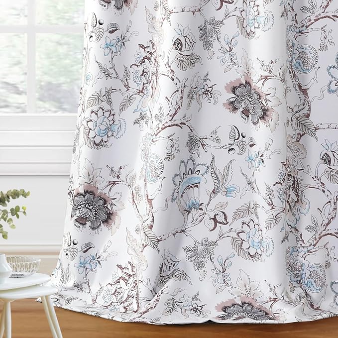 H.VERSAILTEX Blackout Curtains 96 Inch Length 2 Panels Set Floral Print Curtain by HVERSAILTEX