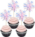 Gyufise 30Pcs Foil Firework Cupcake Toppers Sparkle Tinsel Cake Toppers Tinsel by Gyufise