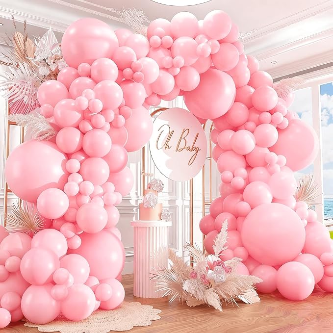 412pcs Pastel Pink Balloon Garland Arch Kit 18 12 10 5 Inch Different Sizes by PAXILE