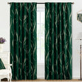 Yakamok Emerald Green Curtains for Livingroom Foil Print W52 x L84-inch | by Yakamok