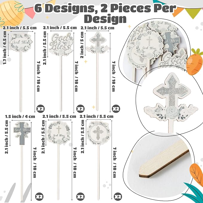 TICIAGA Floral God Bless Decorative Picks - Image 2