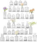 36Pcs Bud Vases Set Small Vintage Glass Bottles Clear Bud Vases in Bulk by JALANCY