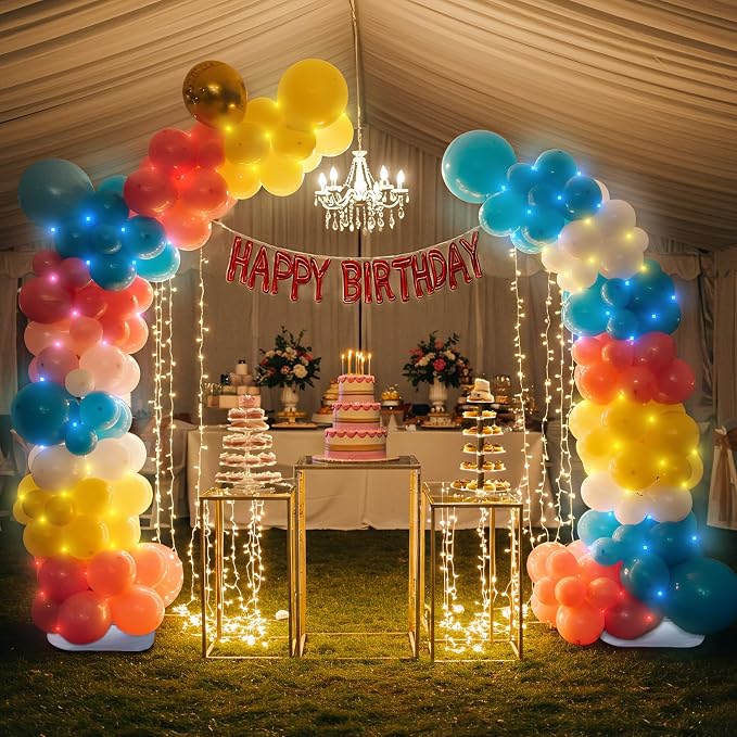 AerWo Lighted Balloon Arch Kit 9.35FT & 6FT, Free Bending Half Balloon Arch - Image 3