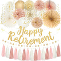 Roetyce Retirement Party Decorations Women Men, Blush Pink Happy Retirement | by Roetyce