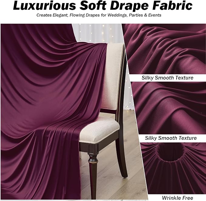 10ft×12ft Burgundy Backdrop Curtains - Image 5