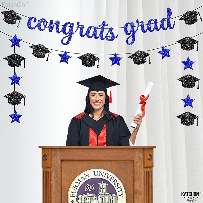 KatchOn Glitter Congrats Grad Banner 10 Feet, Graduation Party Decorations | - Image 2