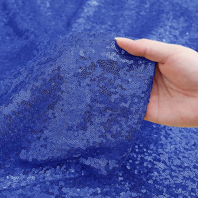Sugargirl Royal Blue Sequin Backdrop Curtain 7FTx7FT Glitter Royal Blue - Image 9