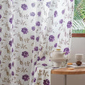 Beauoop Floral Sheer Curtains for Bedroom Purple Brown 52x96 2 Panels | Semi by Beauoop