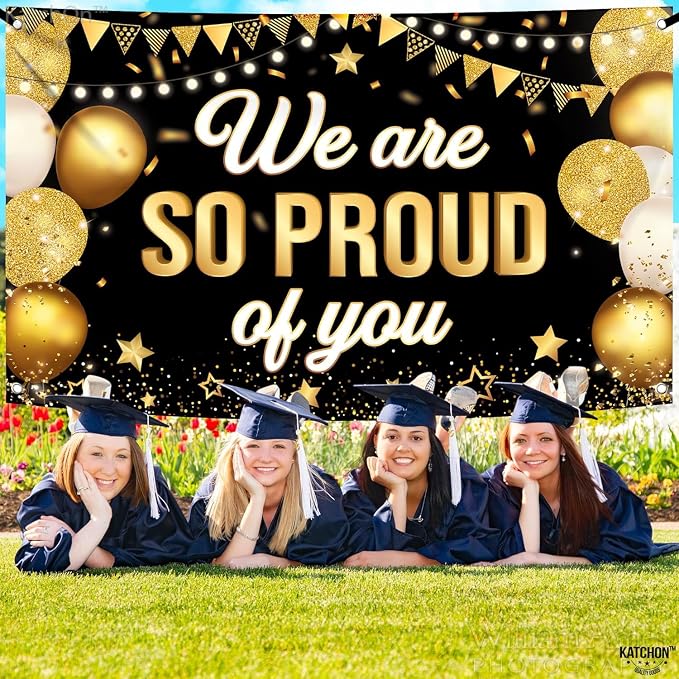 KatchOn Black We are So Proud of You Banner 72x44 Inch | Graduation Banner - Image 5