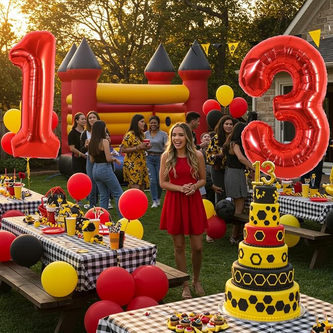 40 Inch Red Foil Number 3 Balloon - Image 6