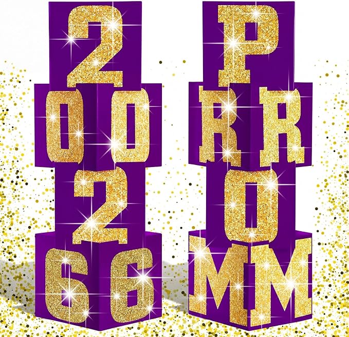 Queekay 8 Pcs Prom Column Standup Photo Booth Decorations 2026 Prom Backdrop by Queekay
